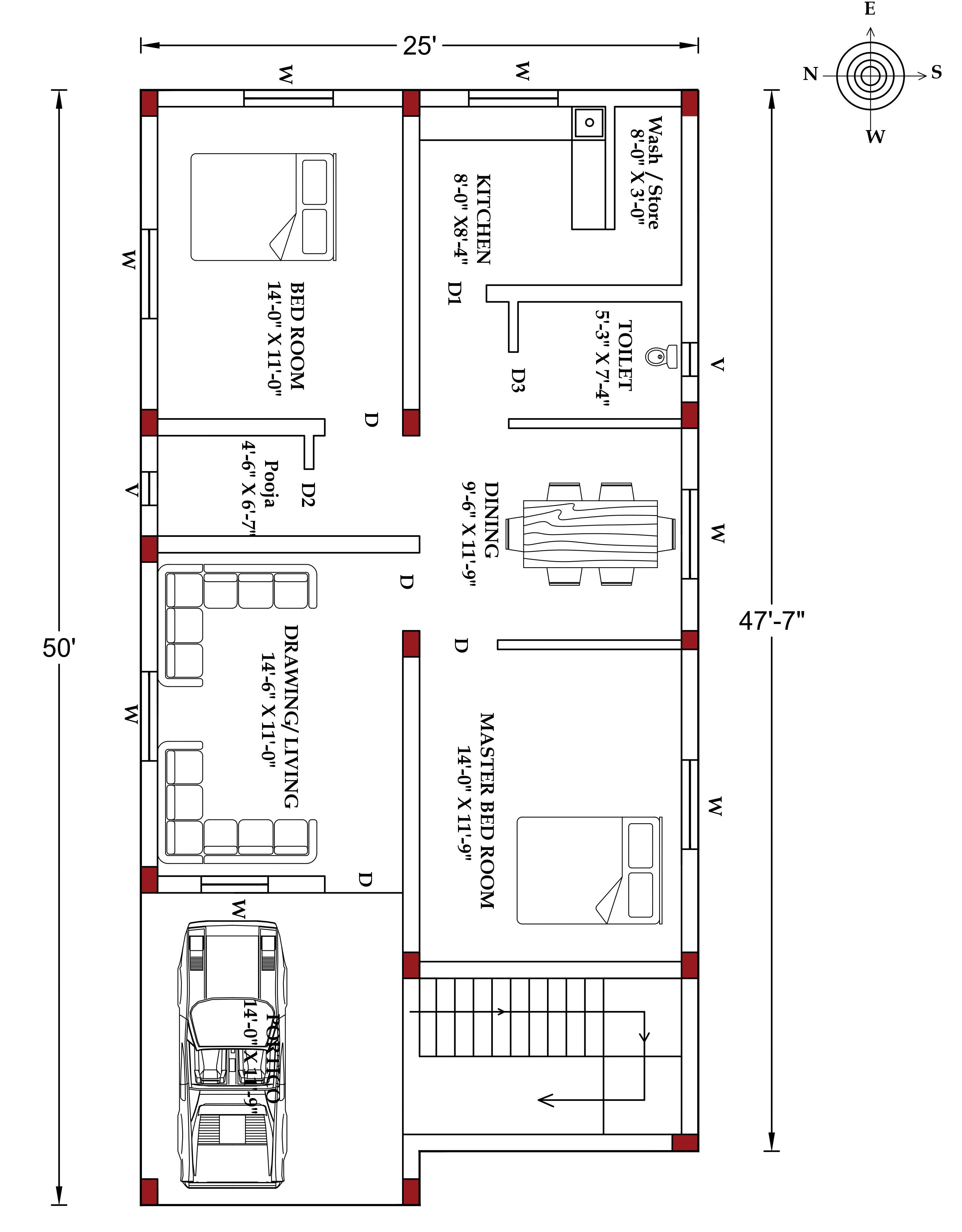 25x50 house plan