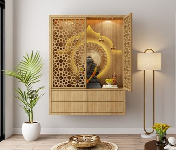 mandir design in wall