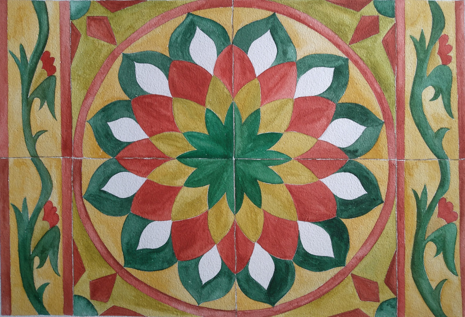 Geometric patterns Athangudi tiles