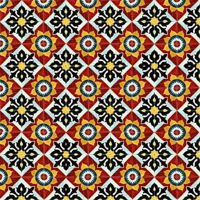 Geometric patterns Athangudi tiles