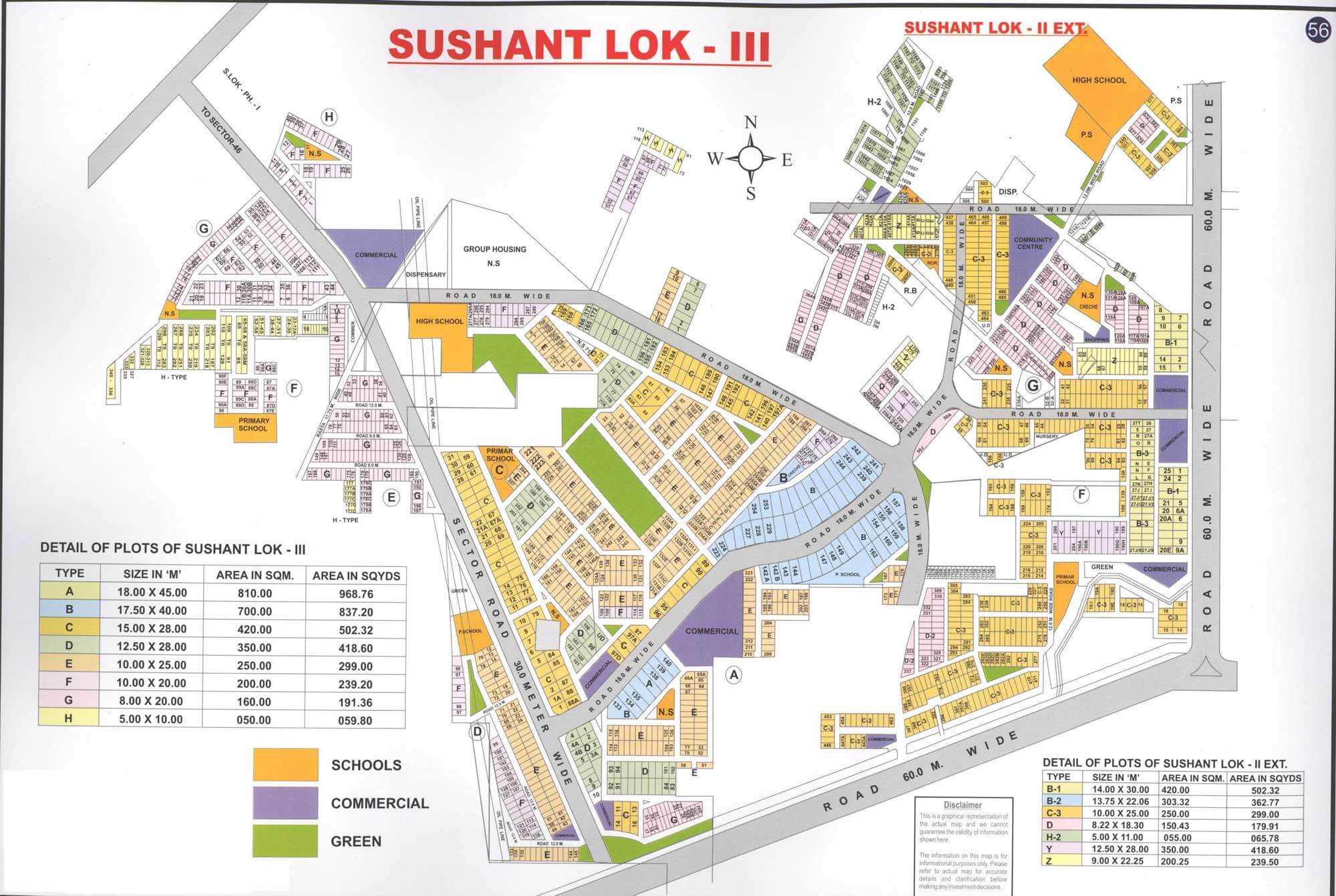 Gurgaon SUSHANT LOK 3 map