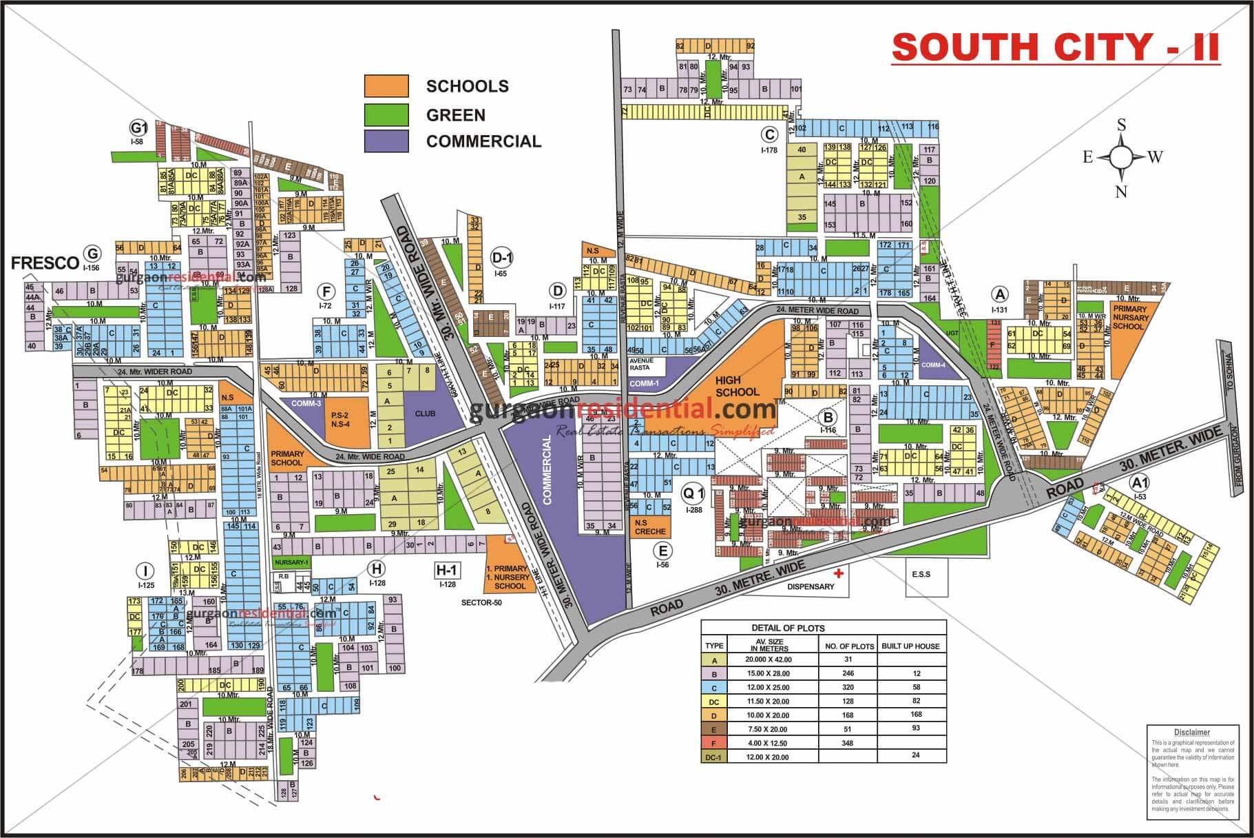 Gurgaon SOUTH CITY 2 map