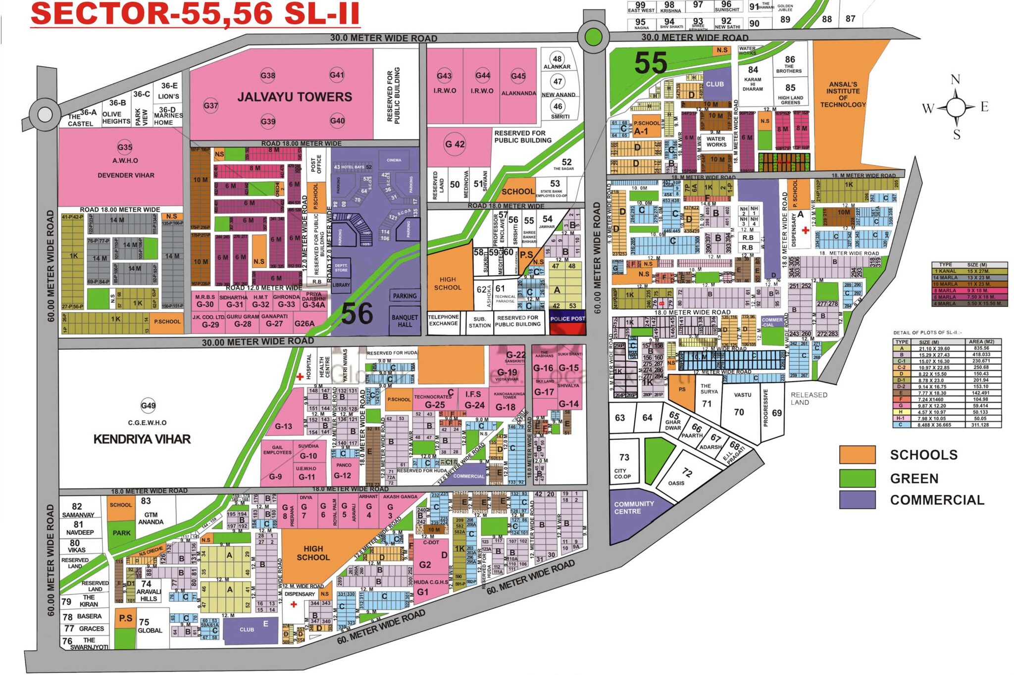 Gurgaon SECTOR 55, 56 SL2 map