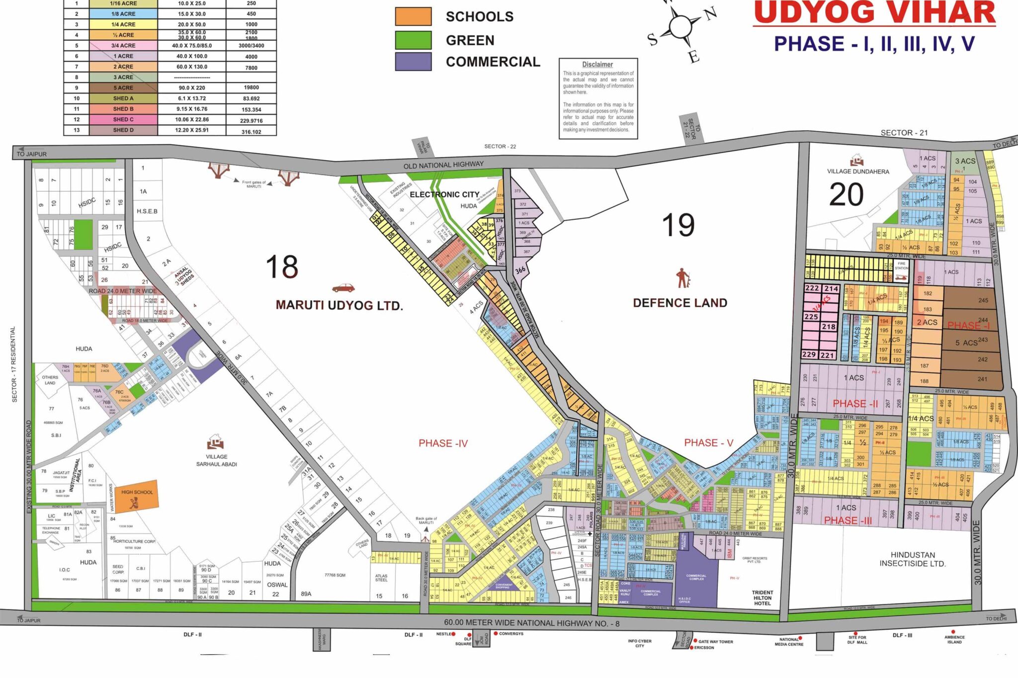 Gurgaon UDYOG VIHAR ( PHASE- 1,2,3,4,5 ) map