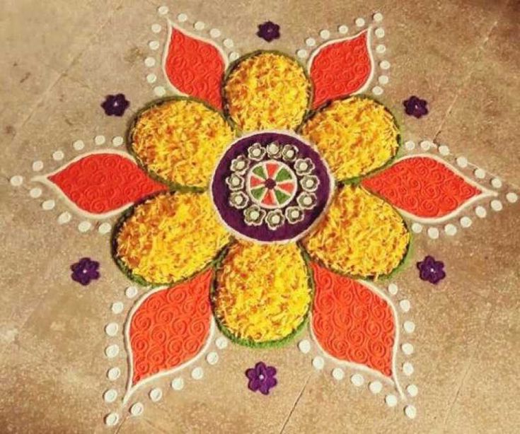 Rangoli Design with Flower
