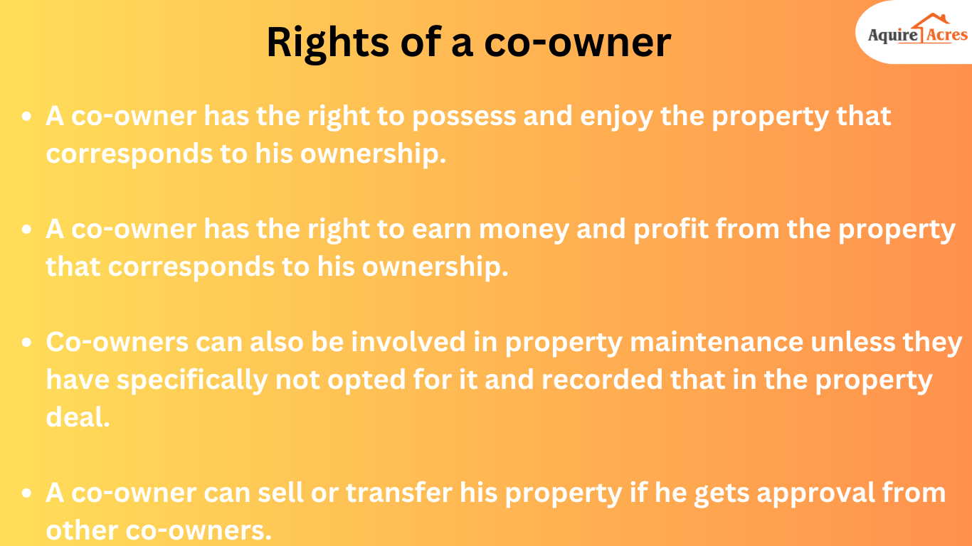 Rights of a co-owner