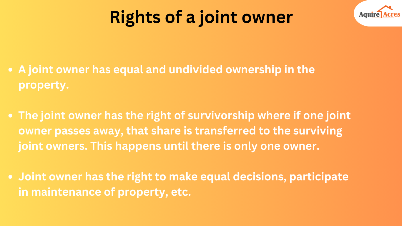 Rights of a joint owner