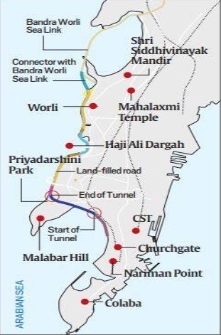 Mumbai Coastal Road map