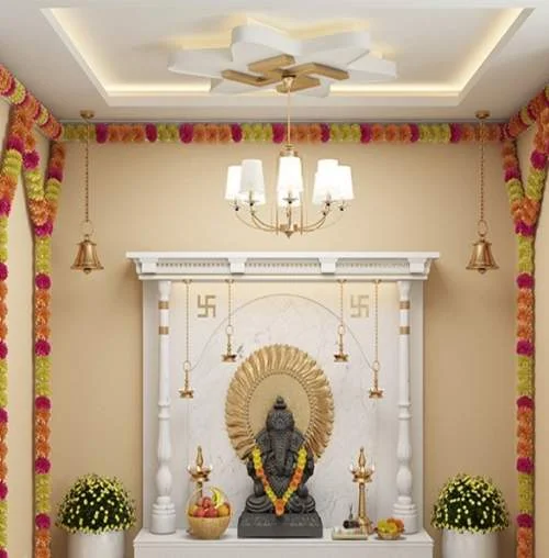 pooja room ceiling design 2