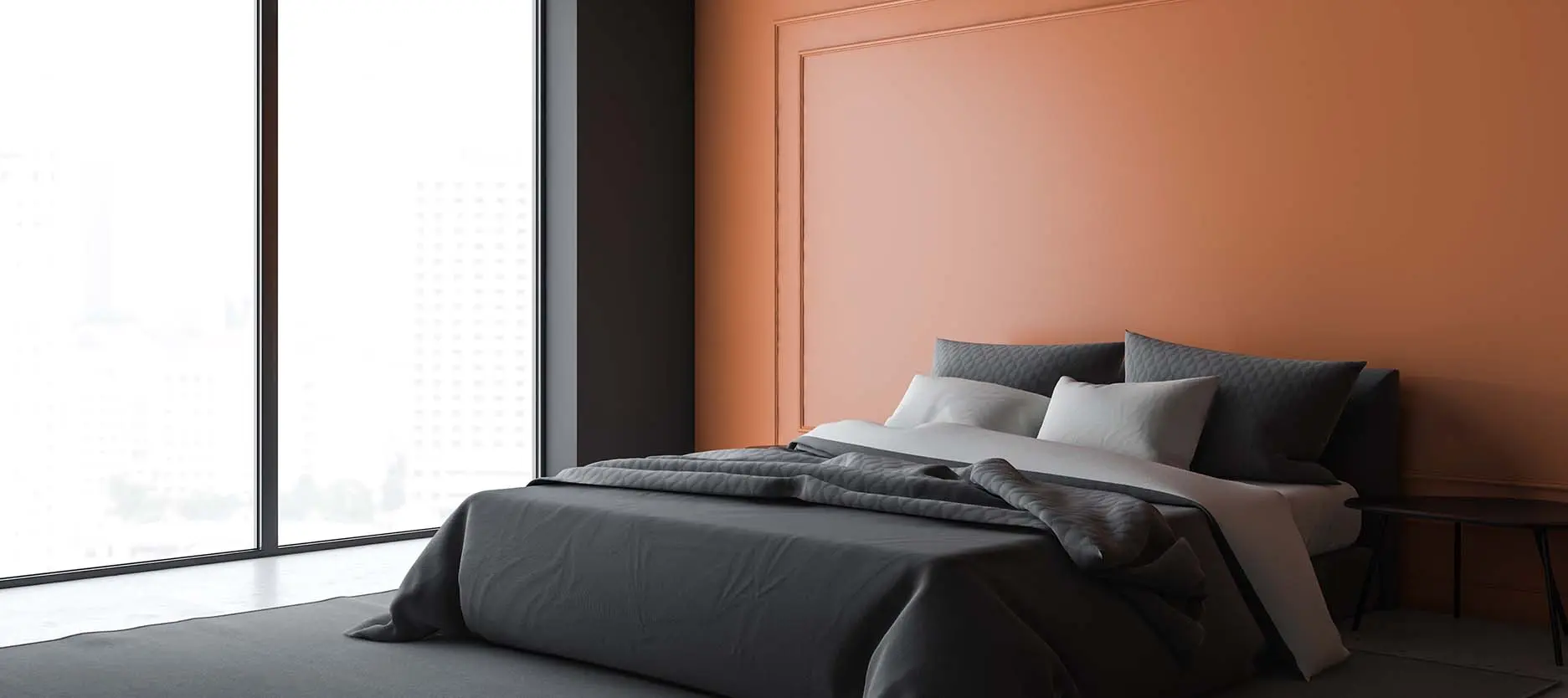 orange two colour combination for bedroom walls 5