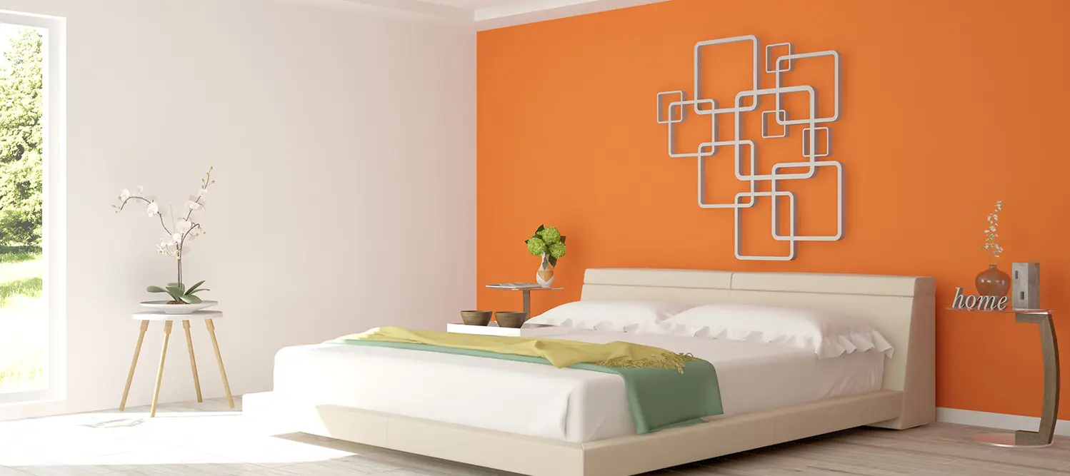 orange two colour combination for bedroom walls 6