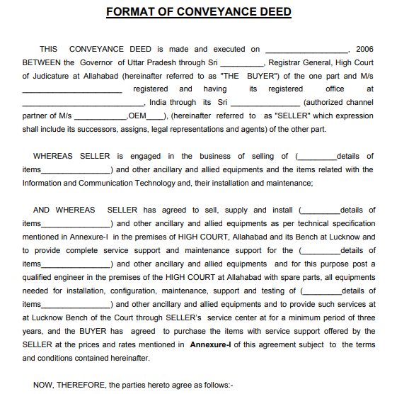 Conveyance Deed