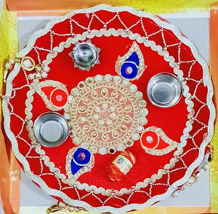 Navratri decor Decorative Thalis for Puja