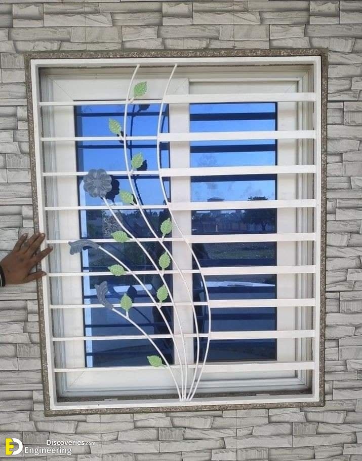 Simple modern window grill design 