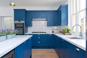 Royal blue color kitchen design