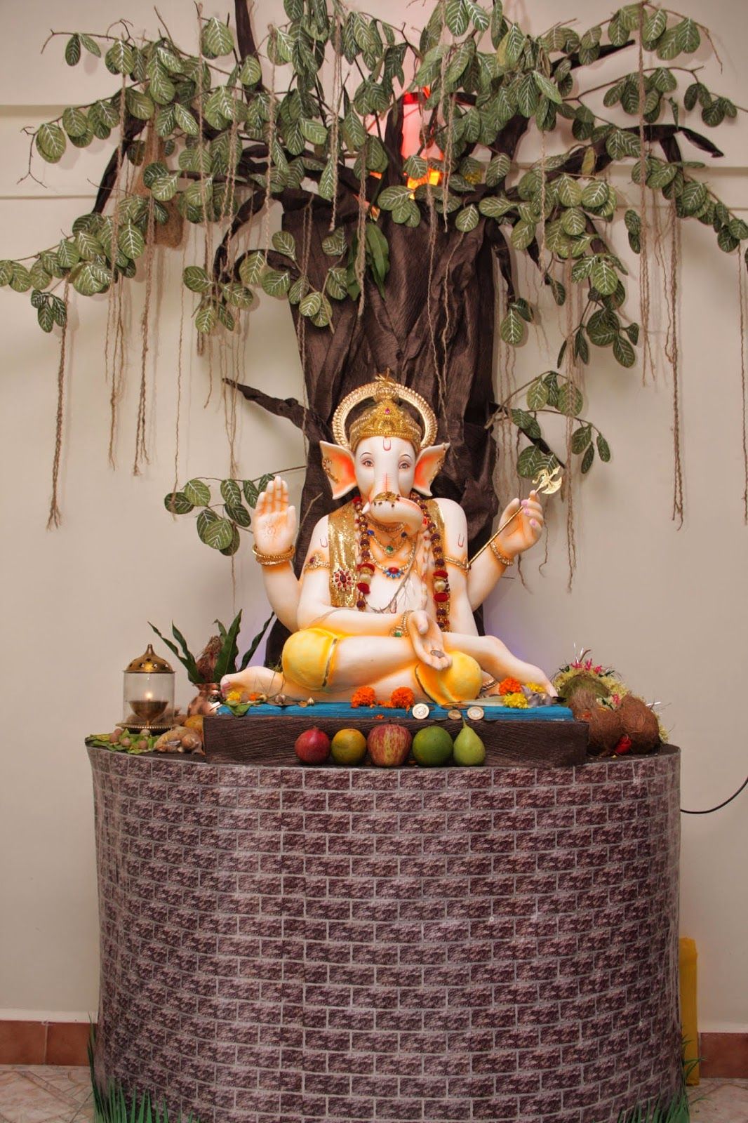 Ganpati Decoration Ideas For Home Eco Friendly Ganpati Makhar My XXX   Ganesha Ji 