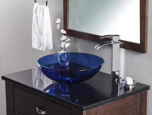 A transparent blue-tinted wash basin for your kid's room