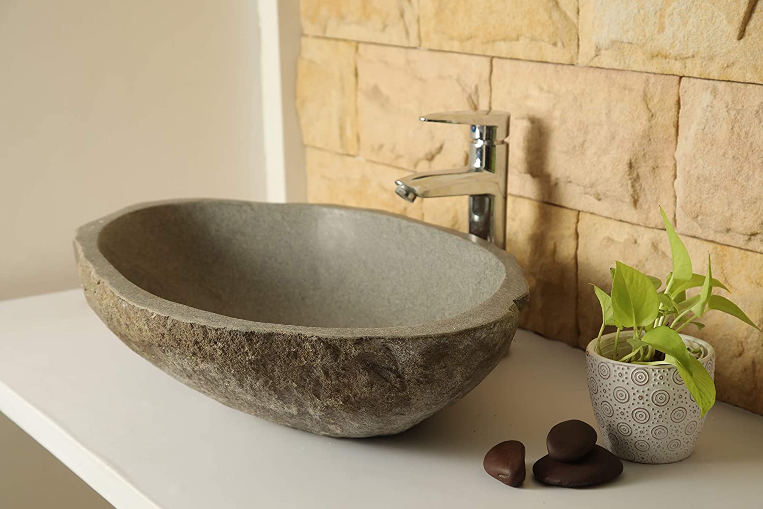 The natural stone vintage wash basin for the parents' room