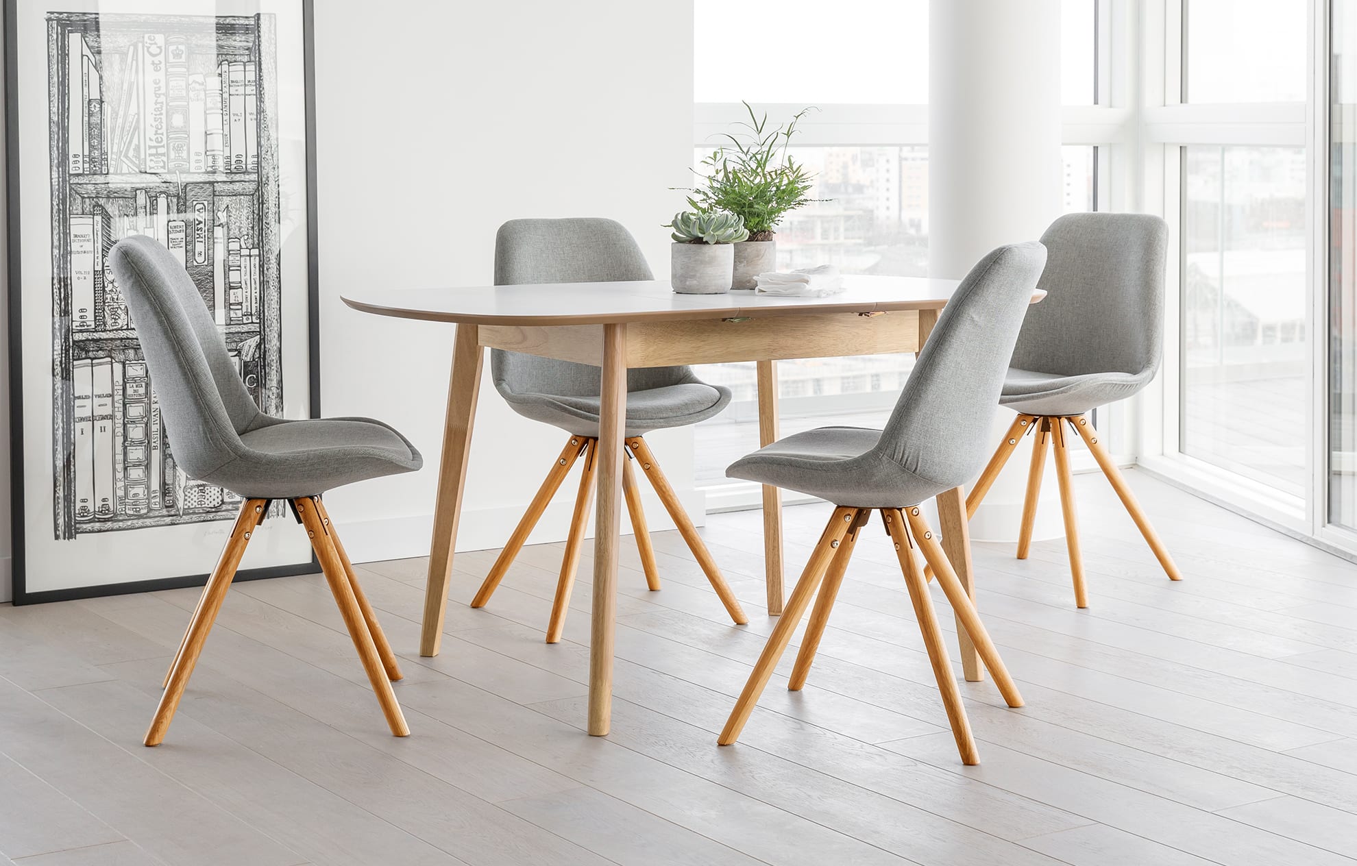 Contemporary Wooden Compact Dining Sets