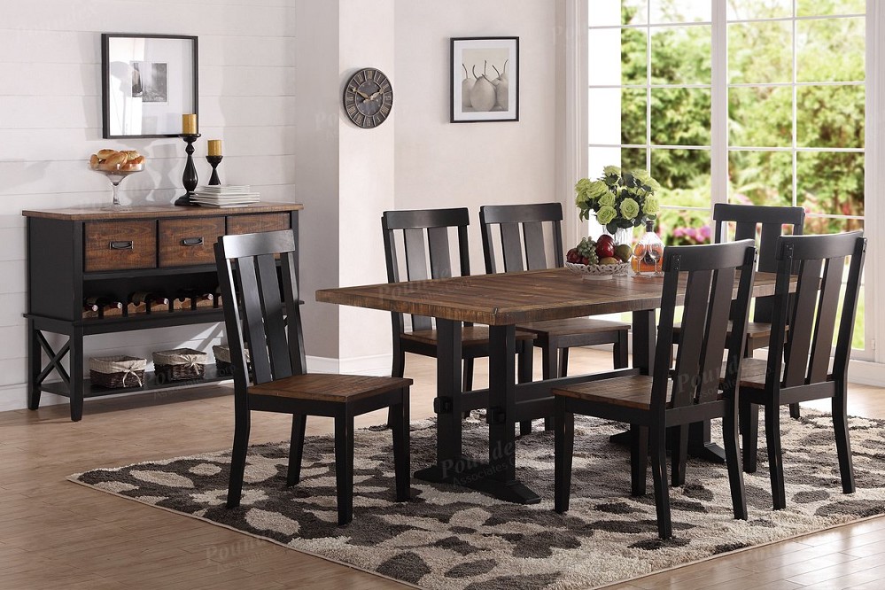 Dark Toned Wooden Dining Set 