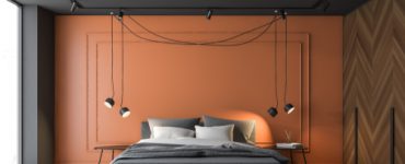 Black and Orange Two Color Combination for Bedroom Walls
