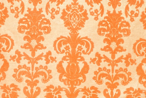 Patterned Orange Two Color Combination for Bedroom Walls
