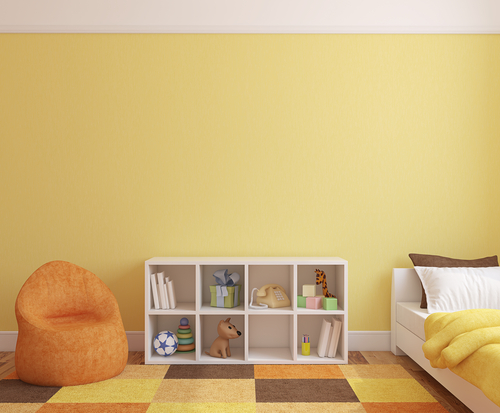 Yellow and Orange Two Color Combination for Bedroom Walls