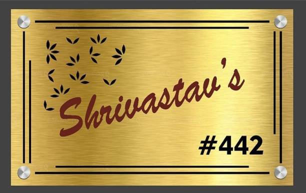 Yellow on Crimson colored nameplate