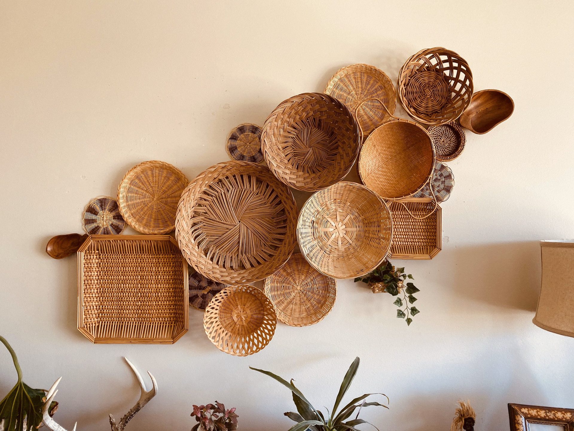 Woven Baskets Wall Decor Idea