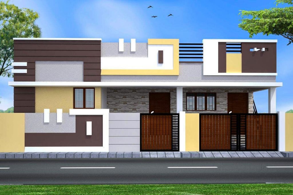 Single Floor House Front Elevation Design In India Viewfloor Co   8 Best Normal House Front Elevation Designs In Indian Style 1024x682 