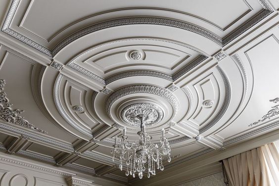 Carved POP Ceiling Design For Hall