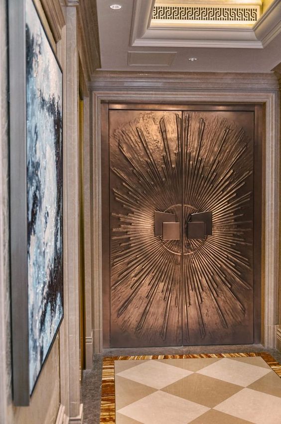 Copper Main Door Design for Home 