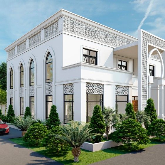 Modern Bungalow House Design with Arabic Influence