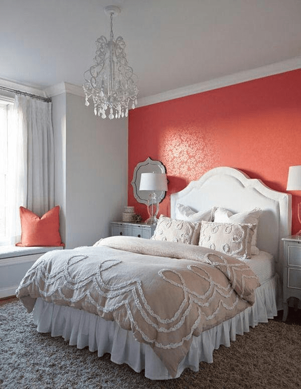 Pink Two Colour Combination for Bedroom Walls