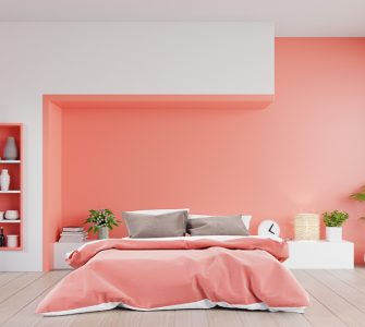 Orange Two Colour Combination for Bedroom Walls