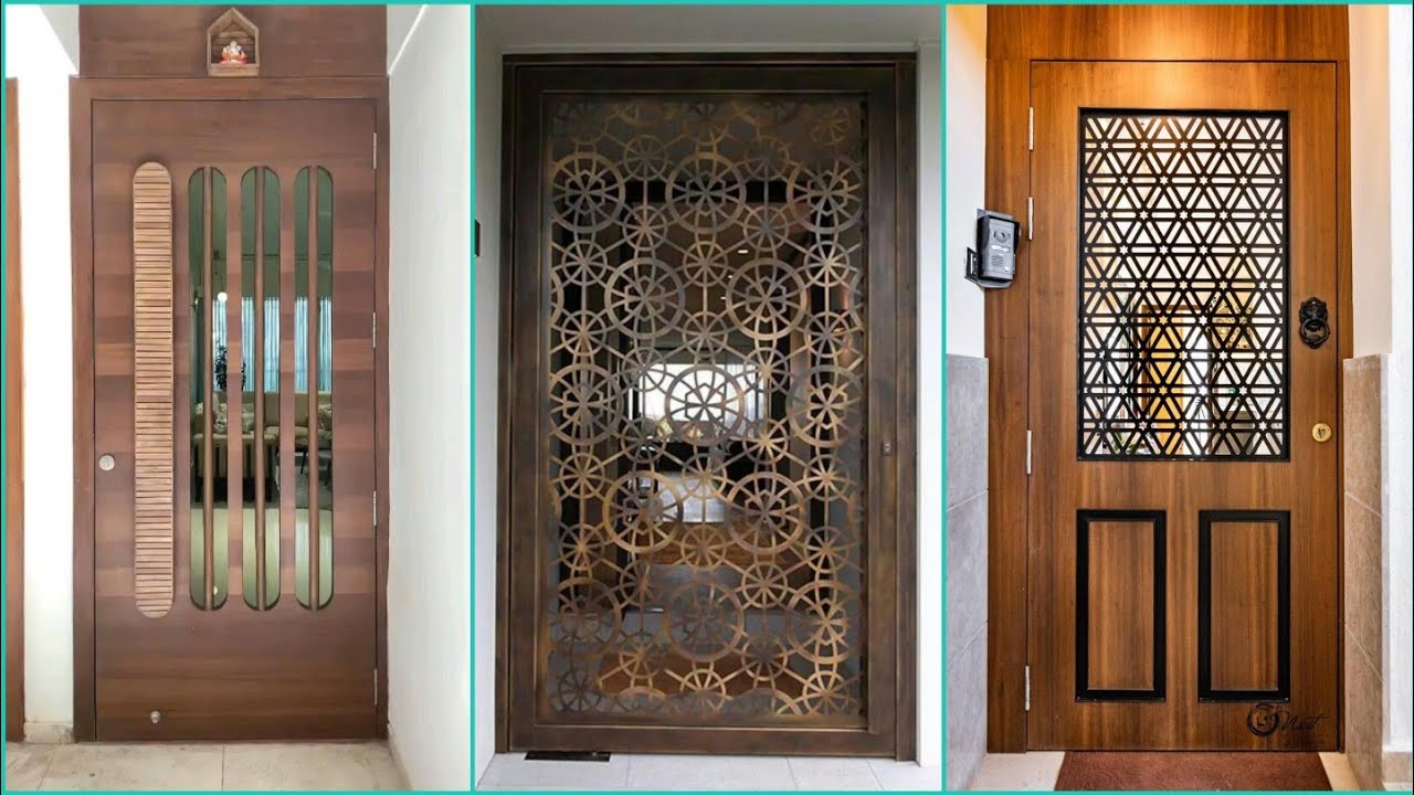 Indian main door designs often incorporate traditional motifs