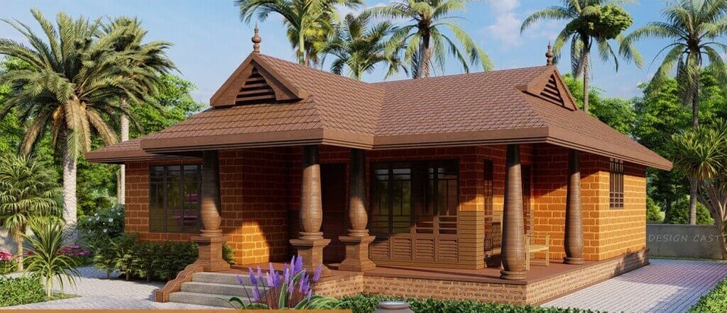 Villege single floor home front design