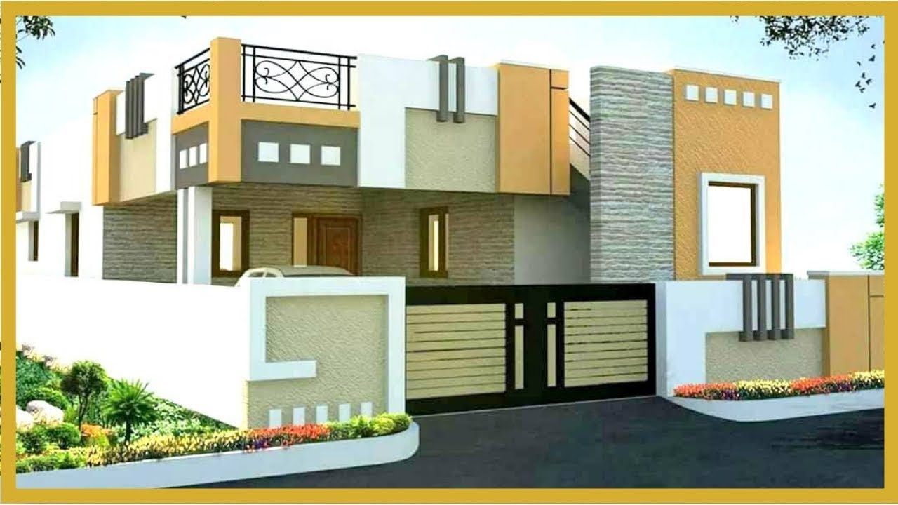 Villege single floor home front design